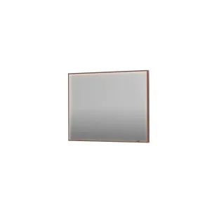 INK SP19 mirror - rectangular in steel frame - dimmable direct LED with sensor switch - heating - warm and cold light - 100x4x80 cm - Brushed copper