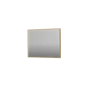 INK SP19 mirror - rectangular in steel frame - dimmable direct LED with sensor switch - heating - warm and cold light - 100x4x80 cm - Brushed matt gold