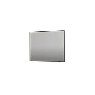 INK SP19 mirror - rectangular in steel frame - dimmable direct LED with sensor switch - heating - warm and cold light - 100x4x80 cm - Brushed metal black