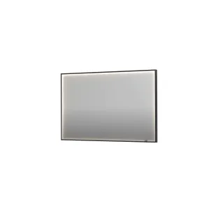 INK SP19 mirror - rectangular in steel frame - dimmable direct LED with sensor switch - heating - warm and cold light - 120x4x80 cm - Brushed metal black