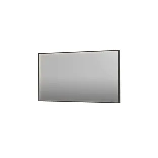 INK SP19 mirror - rectangular in steel frame - dimmable direct LED with sensor switch - heating - warm and cold light - 140x4x80 cm - Brushed metal black