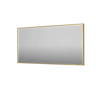INK SP19 mirror - rectangular in steel frame - dimmable direct LED with sensor switch - heating - warm and cold light - 160x4x80 cm - Brushed matt gold