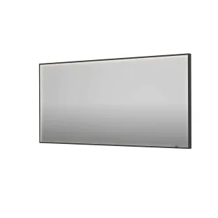 INK SP19 mirror - rectangular in steel frame - dimmable direct LED with sensor switch - heating - warm and cold light - 160x4x80 cm - Brushed metal black
