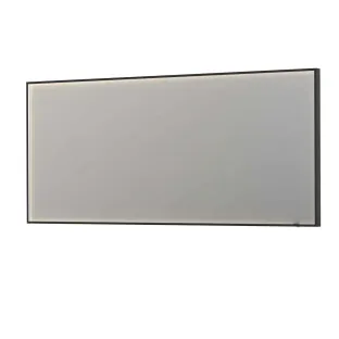 INK SP19 mirror - rectangular in steel frame - dimmable direct LED with sensor switch - heating - warm and cold light - 180x4x80 cm - Matt black