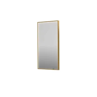 INK SP19 mirror - rectangular in steel frame - dimmable direct LED with sensor switch - heating - warm and cold light - 50x4x100 cm - Brushed matt gold