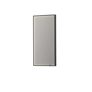 INK SP19 mirror - rectangular in steel frame - dimmable direct LED with sensor switch - heating - warm and cold light - 50x4x100 cm - Matt black