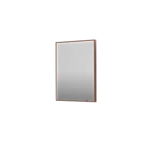 INK SP19 mirror - rectangular in steel frame - dimmable direct LED with sensor switch - heating - warm and cold light - 60x4x80 cm - Brushed copper