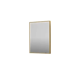 INK SP19 mirror - rectangular in steel frame - dimmable direct LED with sensor switch - heating - warm and cold light - 60x4x80 cm - Brushed matt gold