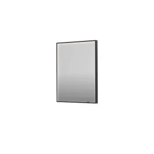 INK SP19 mirror - rectangular in steel frame - dimmable direct LED with sensor switch - heating - warm and cold light - 60x4x80 cm - Brushed metal black