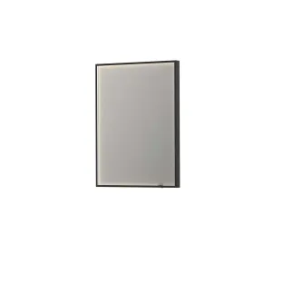 INK SP19 mirror - rectangular in steel frame - dimmable direct LED with sensor switch - heating - warm and cold light - 60x4x80 cm - Matt black