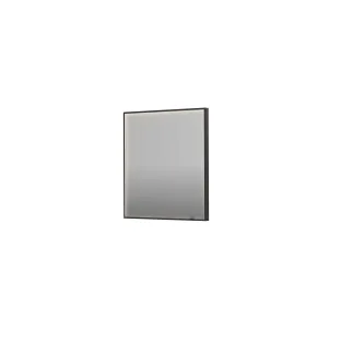 INK SP19 mirror - rectangular in steel frame - dimmable direct LED with sensor switch - heating - warm and cold light - 70x4x80 cm - Brushed metal black
