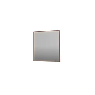 INK SP19 mirror - rectangular in steel frame - dimmable direct LED with sensor switch - heating - warm and cold light - 80x4x80 cm - Brushed copper