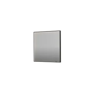 INK SP19 mirror - rectangular in steel frame - dimmable direct LED with sensor switch - heating - warm and cold light - 80x4x80 cm - Brushed metal black