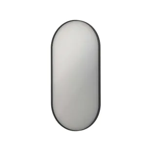 INK SP20 mirror - oval in steel frame - 50x100 cm - Matt black