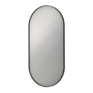 INK SP20 mirror - oval in steel frame - 60x120 cm - Matt black