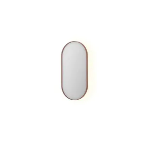 INK SP21 mirror - oval in steel frame - dimmable indirect LED with sensor switch - heating - warm and cold light - 40x4x80 cm - Brushed copper