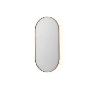 INK SP21 mirror - oval in steel frame - dimmable indirect LED with sensor switch - heating - warm and cold light - 60x4x120 cm - Brushed copper