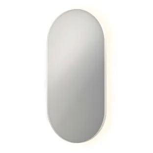 INK SP21 mirror - oval in steel frame - dimmable indirect LED with sensor switch - heating - warm and cold light - 60x4x120 cm - Matt white