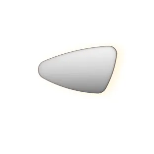 INK SP23 mirror - organic in steel frame - left version - dimmable LED with sensor switch - heating - warm and cold light - 100x4x60 cm - Brushed copper