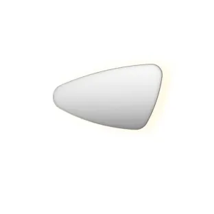 INK SP23 mirror - organic in steel frame - left version - dimmable LED with sensor switch - heating - warm and cold light - 100x4x60 cm - Brushed stainless steel