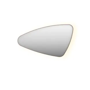 INK SP23 mirror - organic in steel frame - left version - dimmable LED with sensor switch - heating - warm and cold light - 120x4x70 cm - Brushed copper