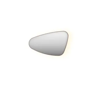 INK SP23 mirror - organic in steel frame - left version - dimmable LED with sensor switch - heating - warm and cold light - 80x4x50 cm - Brushed copper