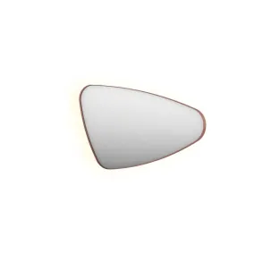 INK SP23 mirror - organic in steel frame - right version - dimmable LED with sensor switch - heating - warm and cold light - 100x4x60 cm - Brushed copper