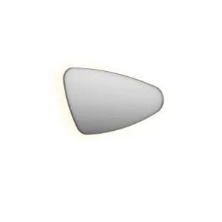 INK SP23 mirror - organic in steel frame - right version - dimmable LED with sensor switch - heating - warm and cold light - 100x4x60 cm - Brushed stainless steel