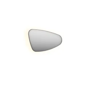 INK SP23 mirror - organic in steel frame - right version - dimmable LED with sensor switch - heating - warm and cold light - 80x4x50 cm - Brushed stainless steel