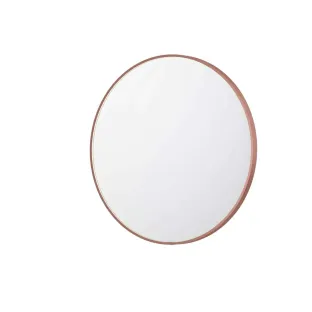 INK SP24 mirror - round in steel frame - dimmable direct LED with sensor switch - heating - warm and cold light - 100x4x100 cm - Brushed copper