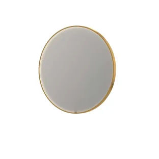 INK SP24 mirror - round in steel frame - dimmable direct LED with sensor switch - heating - warm and cold light - 100x4x100 cm - Matt gold