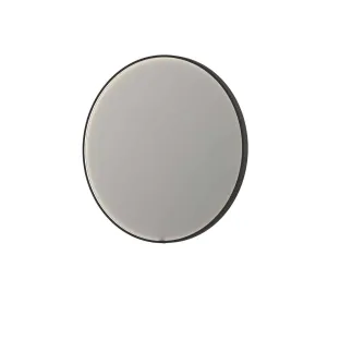 INK SP24 mirror - round in steel frame - dimmable direct LED with sensor switch - heating - warm and cold light - 100x4x100 cm - Matt black