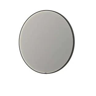 INK SP24 mirror - round in steel frame - dimmable direct LED with sensor switch - heating - warm and cold light - 120x4x120 cm - Matt black