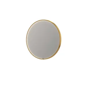 INK SP24 mirror - round in steel frame - dimmable direct LED with sensor switch - heating - warm and cold light - 80x4x80 cm - Matt gold