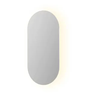 INK SP27 mirror - oval without frame on aluminum frame - LED lighting with dimmable sensor switch - heating - warm and cold light - 40x3x80 cm