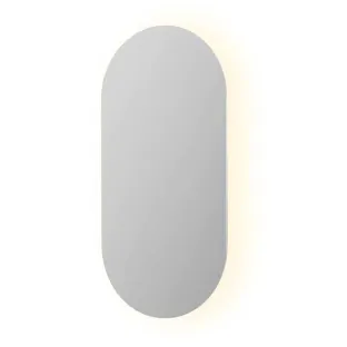 INK SP27 mirror - oval without frame on aluminum frame - LED lighting with dimmable sensor switch - heating - warm and cold light - 50x3x100 cm