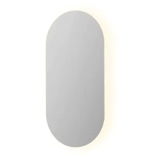 INK SP27 mirror - oval without frame on aluminum frame - LED lighting with dimmable sensor switch - heating - warm and cold light - 60x3x120 cm