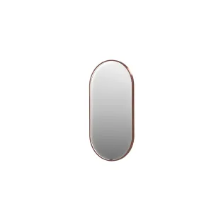 INK SP28 mirror - oval in steel frame - dimmable direct LED with sensor switch - heating - warm and cold light - 40x4x80 cm - Brushed copper