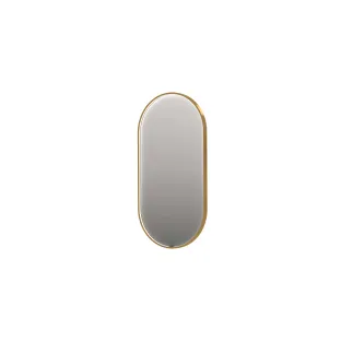 INK SP28 mirror - oval in steel frame - dimmable direct LED with sensor switch - heating - warm and cold light - 40x4x80 cm - Brushed matt gold
