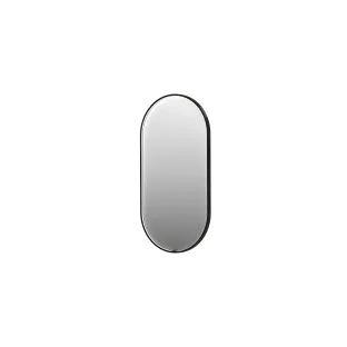 INK SP28 mirror - oval in steel frame - dimmable direct LED with sensor switch - heating - warm and cold light - 40x4x80 cm - Brushed metal black