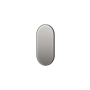 INK SP28 mirror - oval in steel frame - dimmable direct LED with sensor switch - heating - warm and cold light - 40x4x80 cm - Matt black