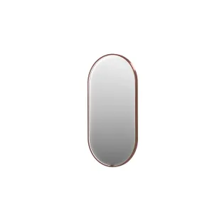 INK SP28 mirror - oval in steel frame - dimmable direct LED with sensor switch - heating - warm and cold light - 50x4x100 cm - Brushed copper