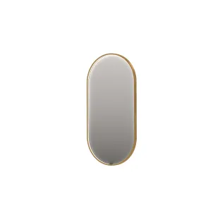 INK SP28 mirror - oval in steel frame - dimmable direct LED with sensor switch - heating - warm and cold light - 50x4x100 cm - Brushed matt gold