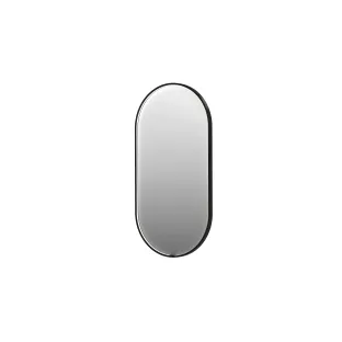 INK SP28 mirror - oval in steel frame - dimmable direct LED with sensor switch - heating - warm and cold light - 50x4x100 cm - Brushed metal black