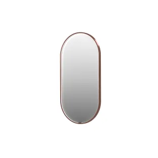 INK SP28 mirror - oval in steel frame - dimmable direct LED with sensor switch - heating - warm and cold light - 60x4x120 cm - Brushed copper