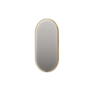 INK SP28 mirror - oval in steel frame - dimmable direct LED with sensor switch - heating - warm and cold light - 60x4x120 cm - Brushed matt gold