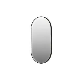 INK SP28 mirror - oval in steel frame - dimmable direct LED with sensor switch - heating - warm and cold light - 60x4x120 cm - Brushed metal black