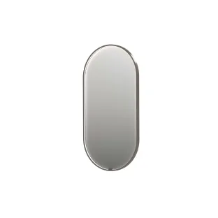 INK SP28 mirror - oval in steel frame - dimmable direct LED with sensor switch - heating - warm and cold light - 60x4x120 cm - Brushed stainless steel