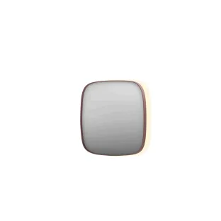INK SP30 mirror - contour in steel frame - dimmable indirect LED with sensor switch - heating - warm and cold light - 100x4x100 cm - Brushed copper