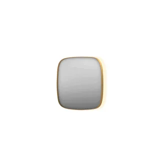 INK SP30 mirror - contour in steel frame - dimmable indirect LED with sensor switch - heating - warm and cold light - 100x4x100 cm - Brushed matt gold